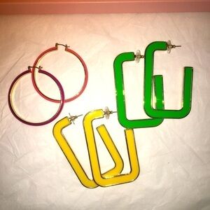 Set of three earrings